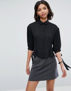 Рубашка с рукавами-фонариками ASOS - Черный