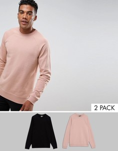 Набор из 2 свитшотов (черный/розовый меланж) ASOS - СКИДКА - Мульти