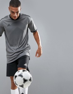 Серая футболка с рисунком в тон adidas Football BQ6864 - Серый