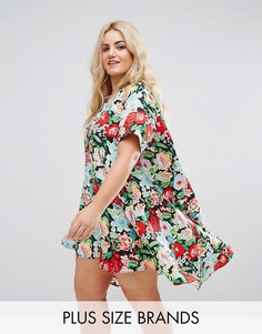 Свободное платье с цветами AX Paris Plus - Мульти