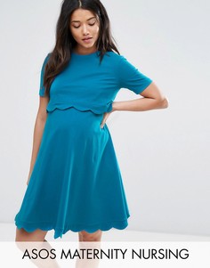 Платье для беременных и кормящих мам с короткими рукавами ASOS Maternity - Зеленый