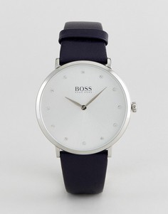 Часы с темно-синим кожаным ремешком BOSS By Hugo Boss 1502410 Jillian - Темно-синий