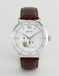 Часы с коричневым кожаным ремешком BOSS By Hugo Boss 1513505 - Коричневый