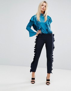 Брюки с оборками Closet London - Темно-синий