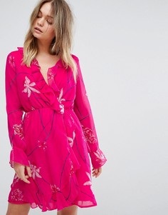 Чайное платье с принтом и оборками Vero Moda - Мульти
