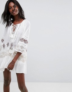 Блузка-туника со шнуровкой Free People - Белый