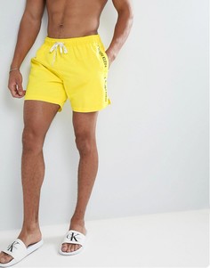 Шорты для плавания на шнурке с логотипом на ленте Calvin Klein - Желтый