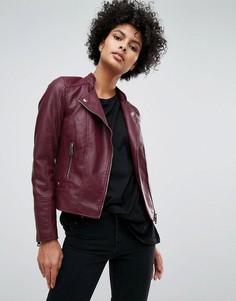 Байкерская куртка из искусственной кожи Vero Moda - Фиолетовый