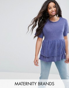 Топ с ярусными оборками New Look Maternity - Синий