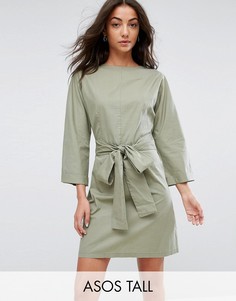 Повседневное платье мини с поясом на талии ASOS TALL - Зеленый