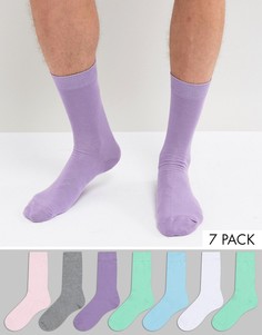 7 пар носков пастельных цветов ASOS - Мульти