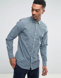 Синяя приталенная рубашка в клетку Tommy Hilfiger Finny - Синий