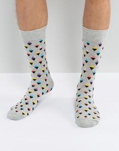 Носки в ромбик Happy Socks - Серый