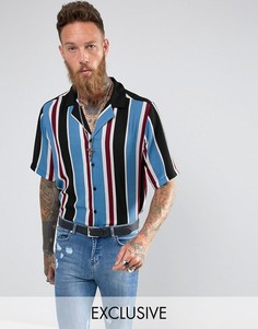 Рубашка классического кроя в полоску с отложным воротником Reclaimed Vintage Inspired - Синий