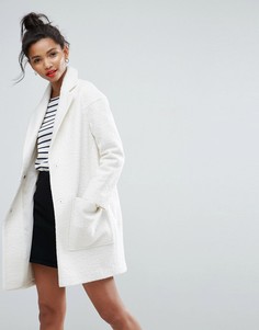 Фактурное пальто ASOS - Белый