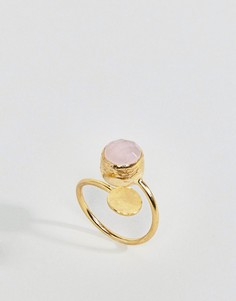 Кольцо с розовым кварцем Ottoman Hands - Золотой
