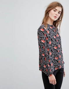 Блузка с цветочным принтом Vila - Черный