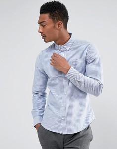 Приталенная рубашка в полоску Burton Menswear - Синий