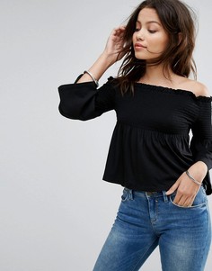 Топ с рукавами 3/4 New Look - Черный