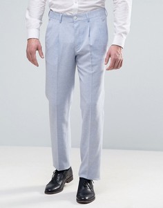 Светло-голубые узкие брюки из фактурной ткани ASOS WEDDING - Синий