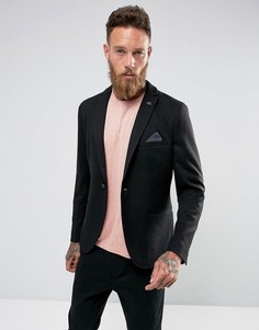 Фактурный приталенный блейзер Selected Homme - Черный