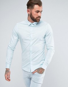 Бледно-голубая облегающая рубашка ASOS - Синий