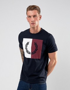 Темно-синяя узкая футболка с принтом Fred Perry Laurel Wreath - Темно-синий