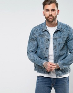 Джинсовая куртка с принтом Levis Line 8 - Синий