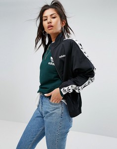 Куртка с молнией и декоративной отделкой adidas Originals - Черный