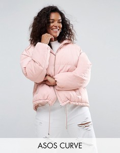 Дутая куртка ASOS CURVE - Розовый