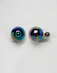 Серьги с двумя шарами ASOS Oilslick - Мульти