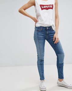 Джинсы скинни в стиле пэтчворк с классической талией Levis 711 - Синий Levis®