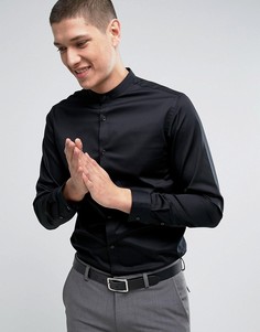 Узкая строгая рубашка с воротником на пуговице Jack &amp; Jones Premium - Черный