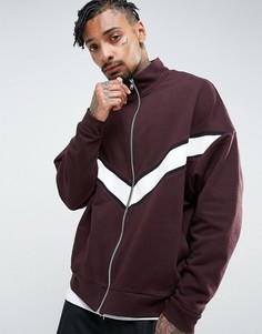 Свободная трикотажная спортивная куртка со вставками ASOS - Красный