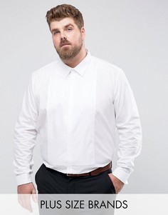 Узкая строгая рубашка со вставкой Burton Menswear PLUS - Белый