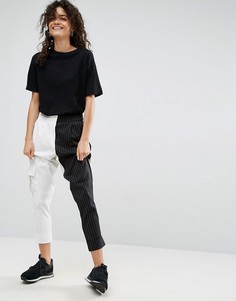 Брюки в полоску с контрастной отделкой ASOS WHITE - Мульти