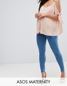 Выбеленные джинсы скинни с завышенной талией ASOS MATERNITY RIDLEY - Синий