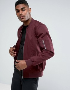 Бордовая куртка‑пилот с молнией на рукавах ASOS - Красный