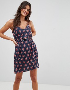 Платье мини с розами и защелкой ASOS - Мульти
