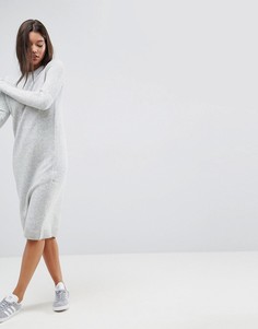 Вязаное платье с добавлением шерсти ASOS - Серый