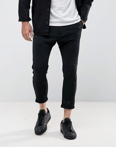 Черные укороченные брюки с заниженным шаговым швом Casual Friday - Черный