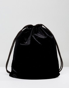 Черный бархатный рюкзак на шнурке Mi-Pac - Черный