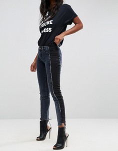 Двухцветные джинсы скинни с заниженной талией (синий/черный) ASOS PREMIUM WHITBY - Мульти