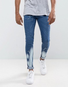 Выбеленные супероблегающие джинсы Criminal Damage - Синий