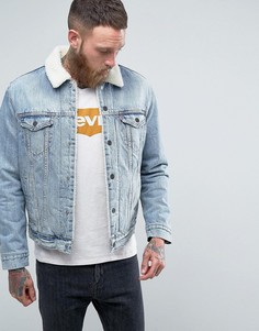 Выбеленная куртка с искусственным мехом Levis Type 3 - Синий Levis®