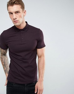 Фиолетовое обтягивающее поло из пике ASOS - Фиолетовый