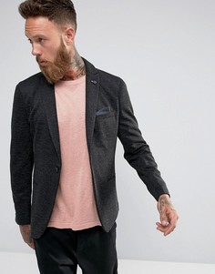 Фактурный приталенный блейзер Selected Homme - Серый