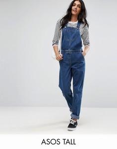 Джинсовый комбинезон из стираного денима ASOS TALL - Синий