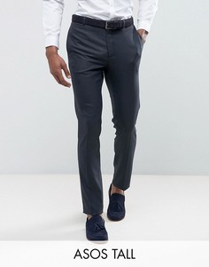 Синие фактурные брюки скинни ASOS TALL WEDDING - Синий