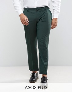 Зеленые брюки слим ASOS PLUS - Зеленый
